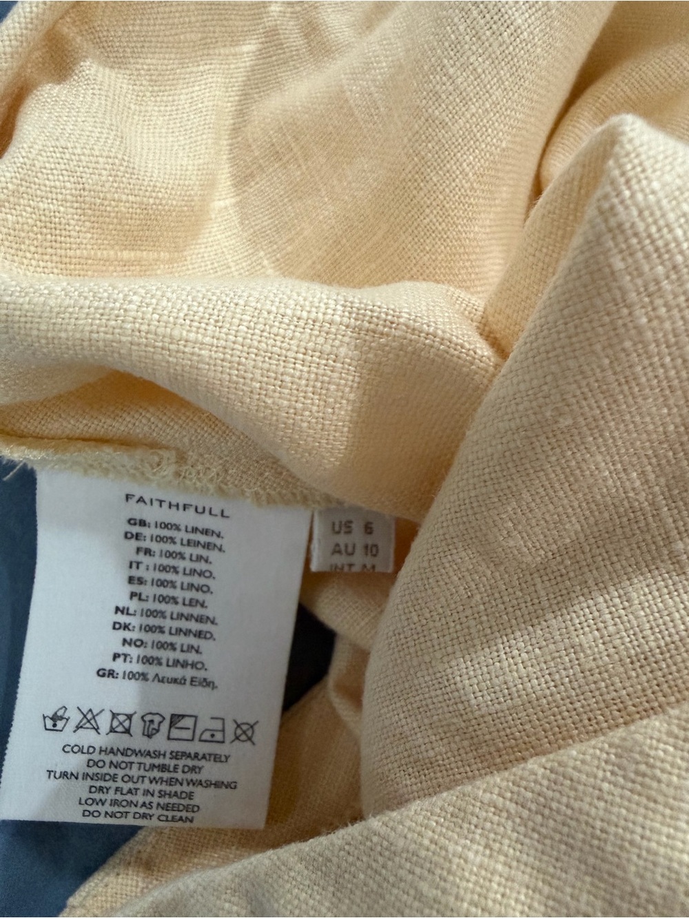 Faithfull the Brand Butter Yellow Maxi Skirt Size 6 - Picture 4 of 5